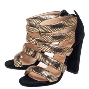 Christian Louboutin Mehari 120mm metallic strappy heels RETAIL 895